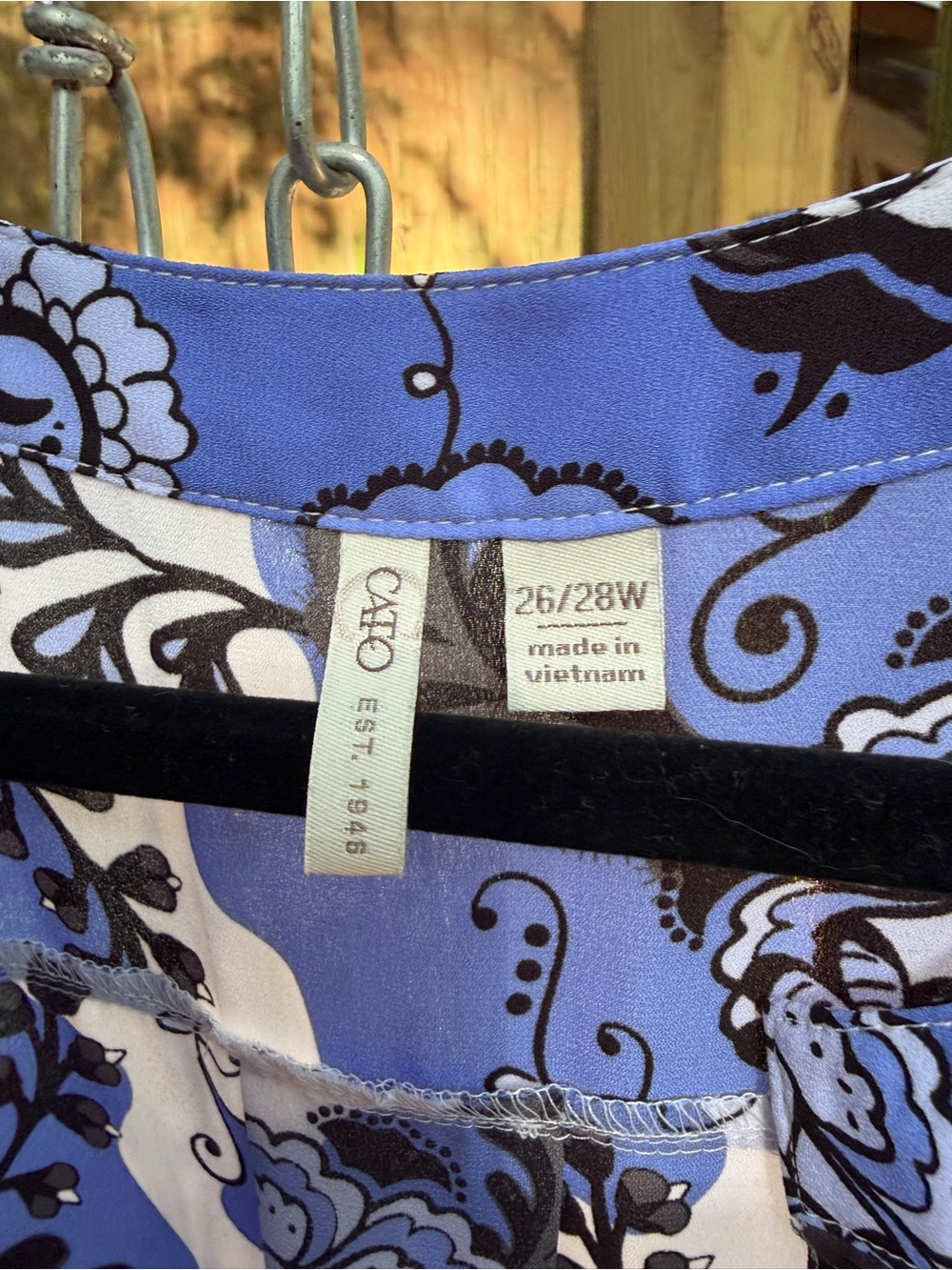 Cato Blue and Black Floral Blouse